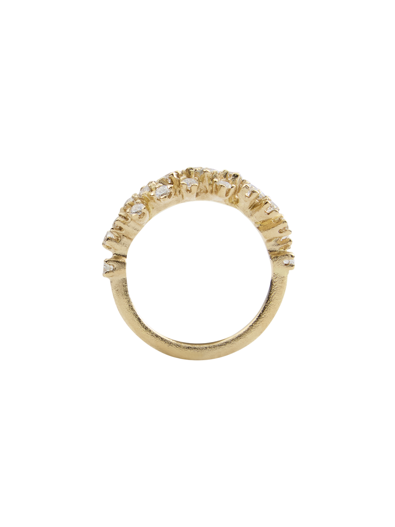 Frosty - ring in 18k yellow gold with 0,72ct diamond (24x0,03), 2 mm.